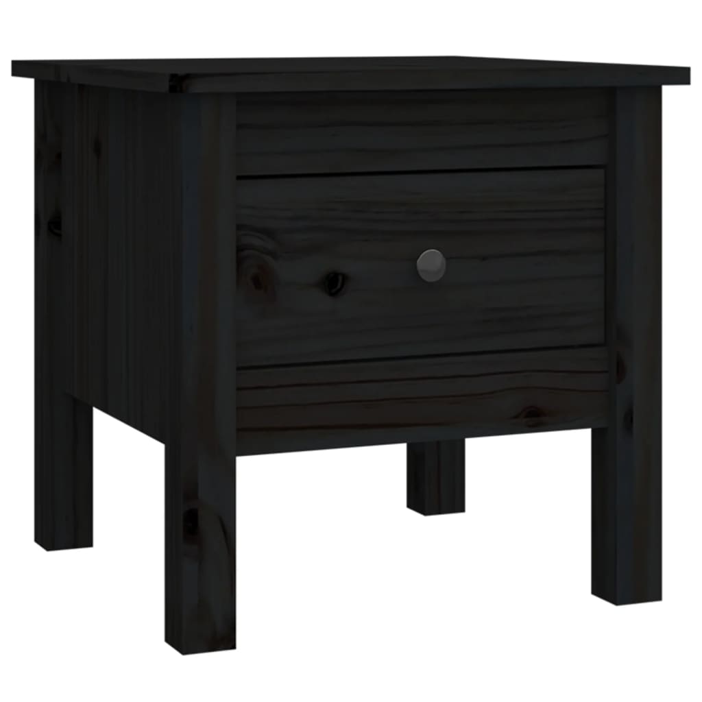 Bijzettafels Massief Grenenhout 2 40 x 40 x 39 cm Zwart