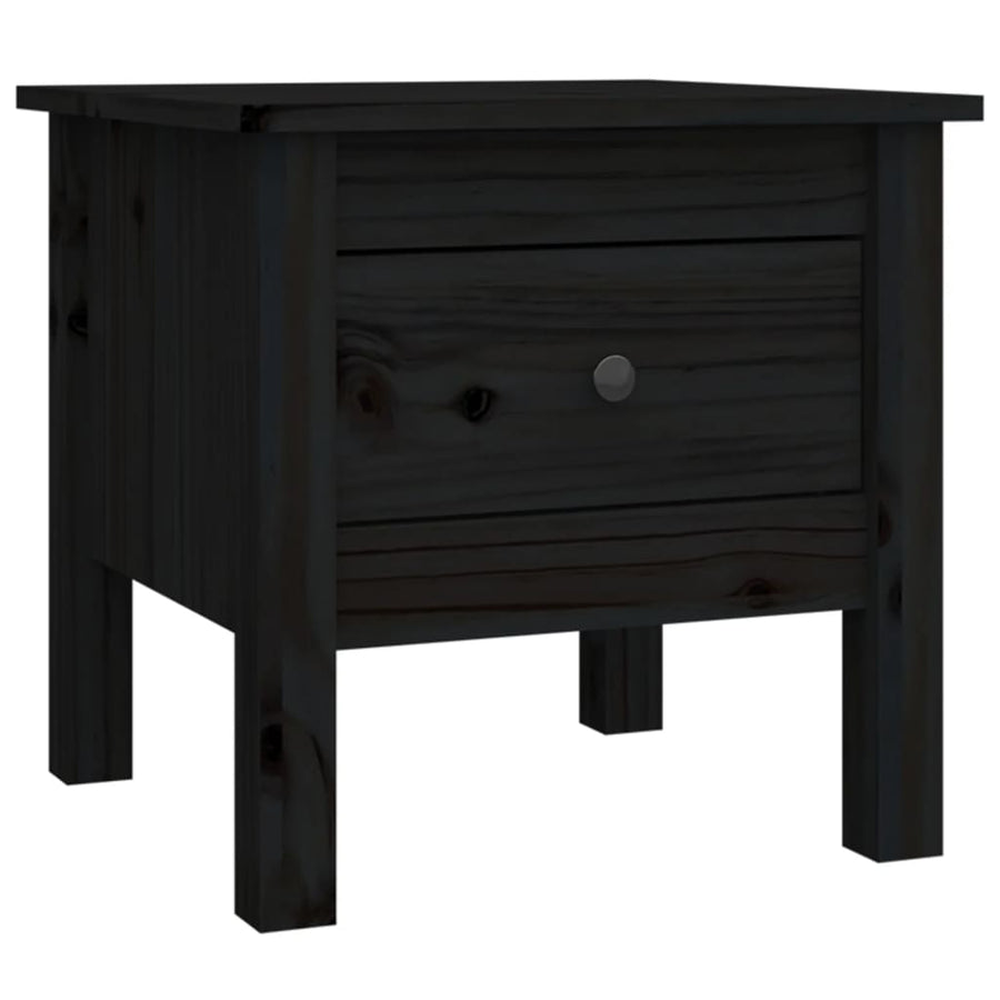 Bijzettafels Massief Grenenhout 2 40 x 40 x 39 cm Zwart