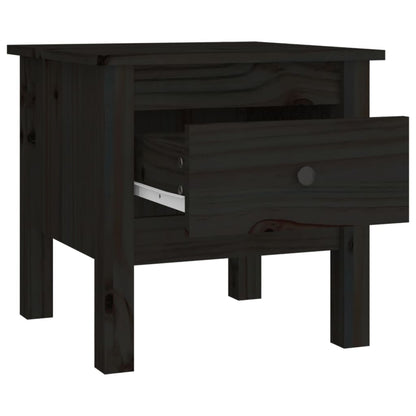 Bijzettafels Massief Grenenhout 2 40 x 40 x 39 cm Zwart