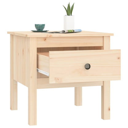 Bijzettafel Massief Grenenhout 1 50 x 50 x 49 cm Naturel
