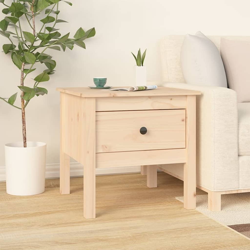 Bijzettafel Massief Grenenhout 1 50 x 50 x 49 cm Naturel