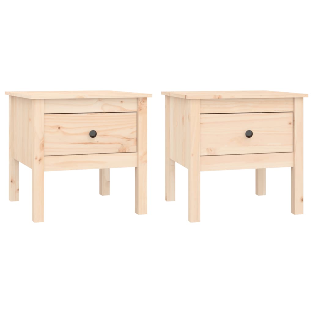 Bijzettafels 2 st 50x50x49 cm massief grenenhout