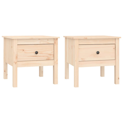 Bijzettafels 2 st 50x50x49 cm massief grenenhout
