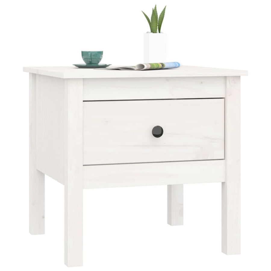 Bijzettafels Massief Grenenhout 2 50 x 50 x 49 cm Wit