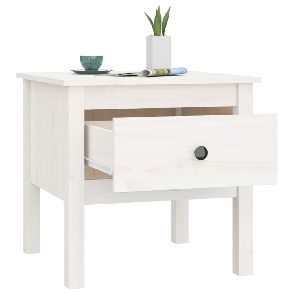 Bijzettafels Massief Grenenhout 2 50 x 50 x 49 cm Wit