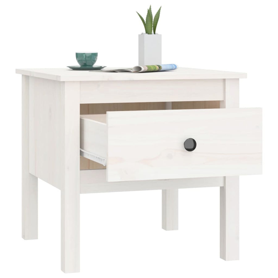 Bijzettafels Massief Grenenhout 2 50 x 50 x 49 cm Wit