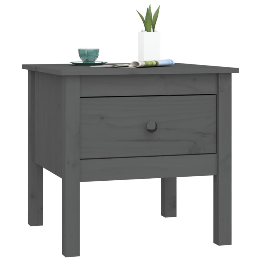 Bijzettafel Massief Grenenhout 1 50 x 50 x 49 cm Grijs