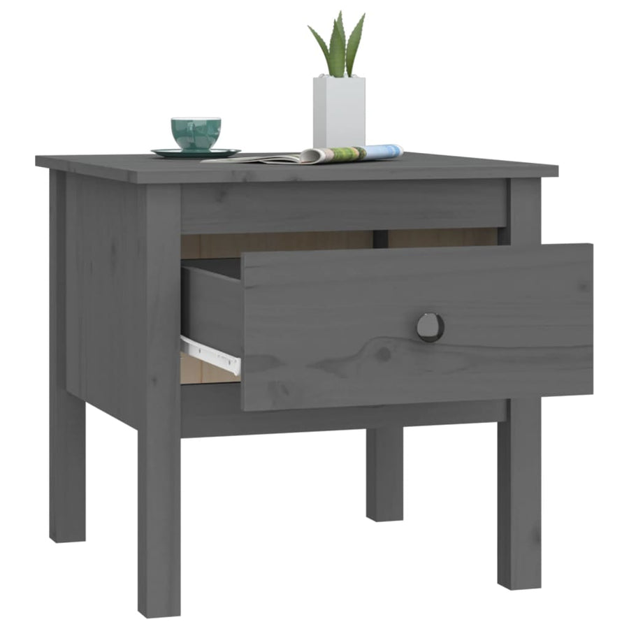 Bijzettafel Massief Grenenhout 1 50 x 50 x 49 cm Grijs