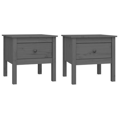Bijzettafels Massief Grenenhout 2 50 x 50 x 49 cm Grijs