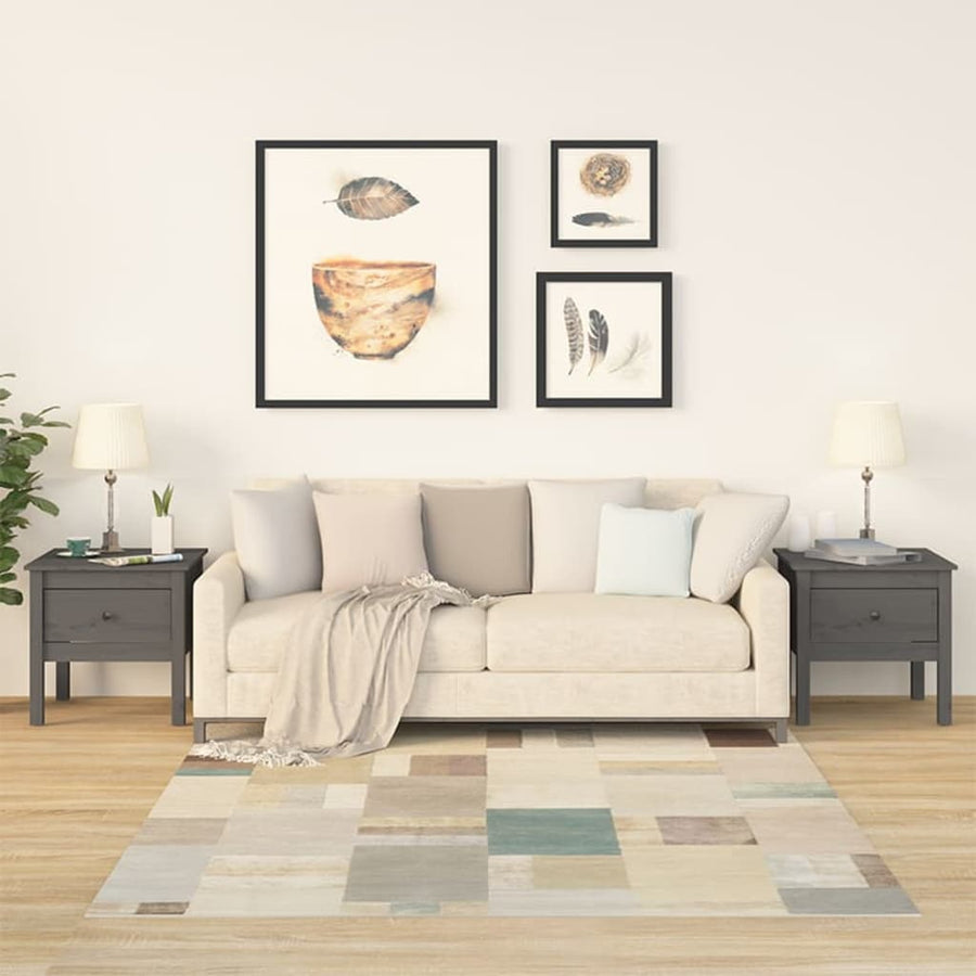 Bijzettafels Massief Grenenhout 2 50 x 50 x 49 cm Grijs