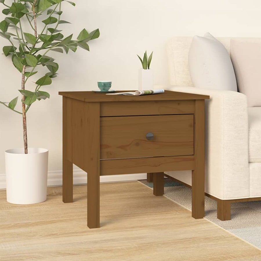 Bijzettafels Massief Grenenhout 2 50 x 50 x 49 cm Honingbruin