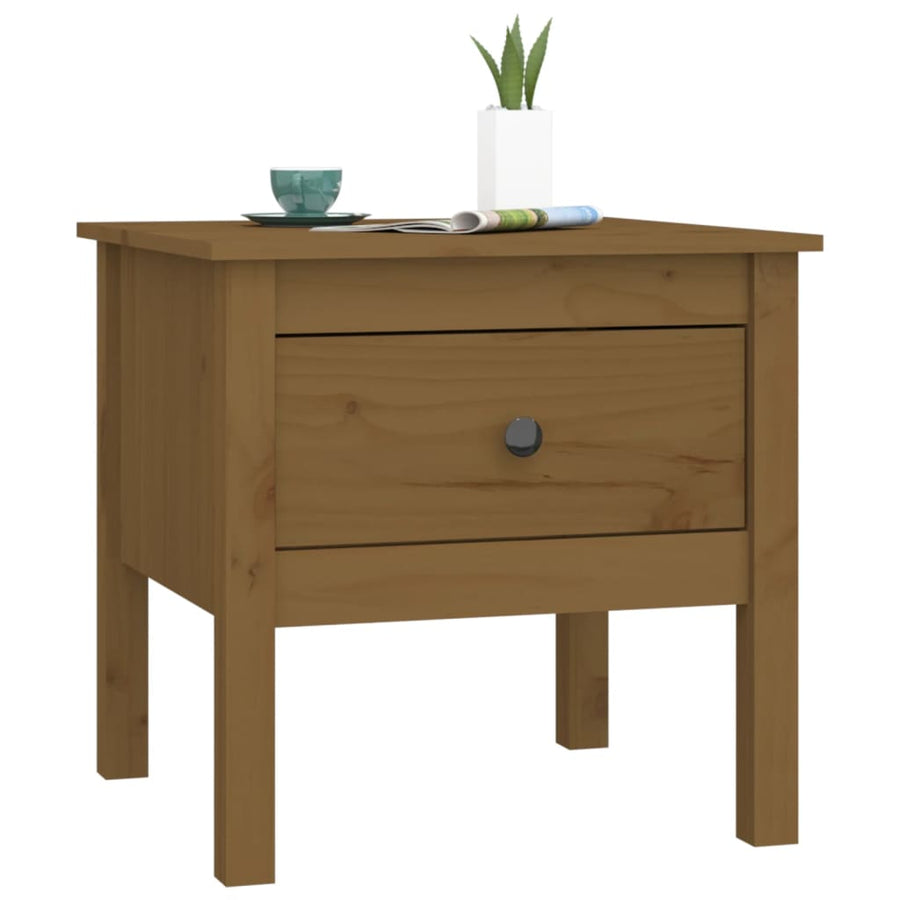 Bijzettafels Massief Grenenhout 2 50 x 50 x 49 cm Honingbruin
