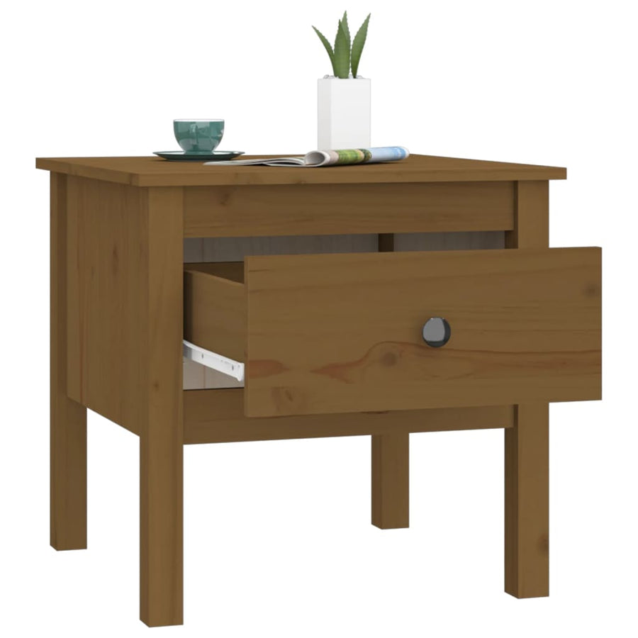 Bijzettafels Massief Grenenhout 2 50 x 50 x 49 cm Honingbruin