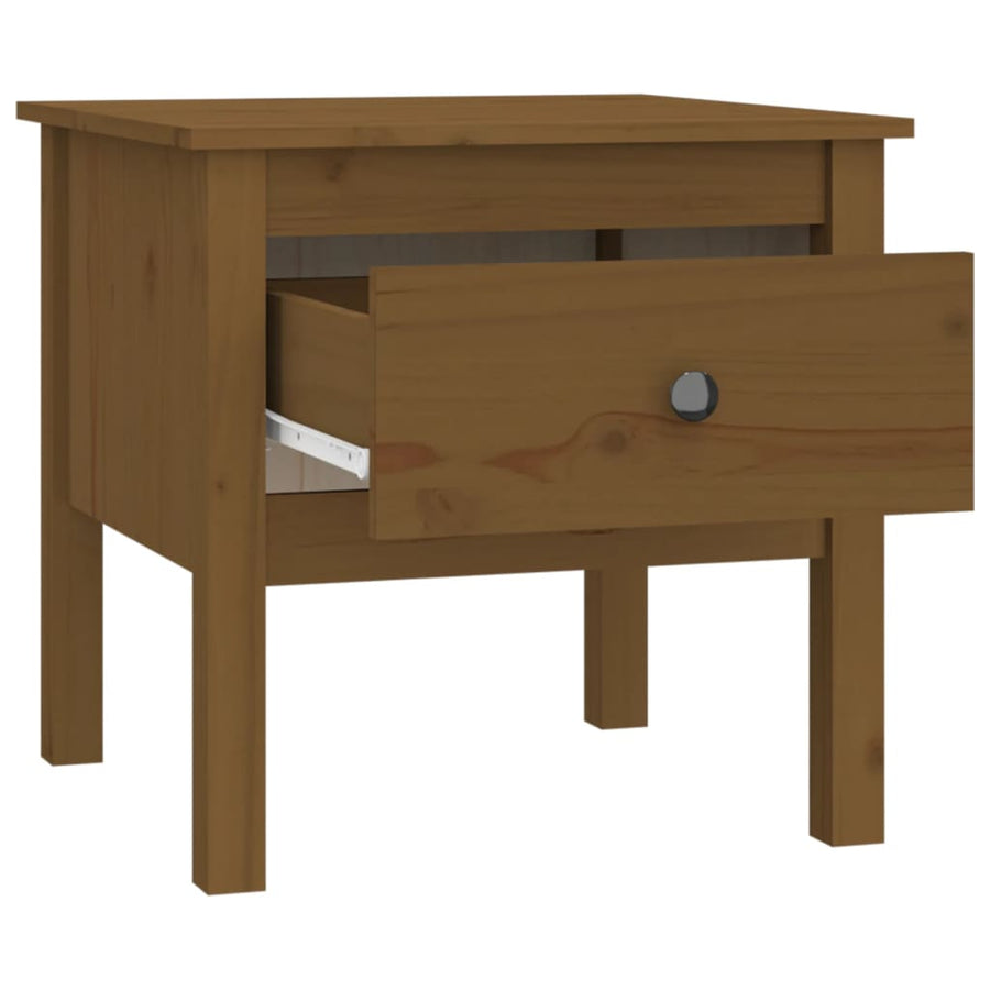 Bijzettafels Massief Grenenhout 2 50 x 50 x 49 cm Honingbruin