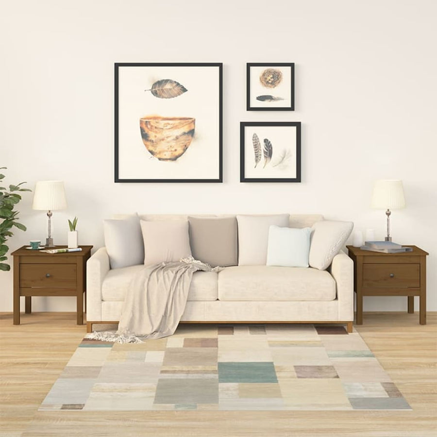 Bijzettafels Massief Grenenhout 2 50 x 50 x 49 cm Honingbruin