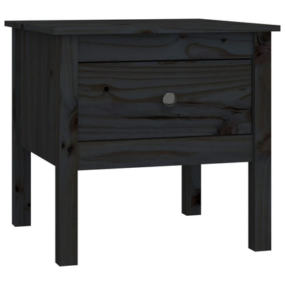 Bijzettafel Massief Grenenhout 1 50 x 50 x 49 cm Zwart