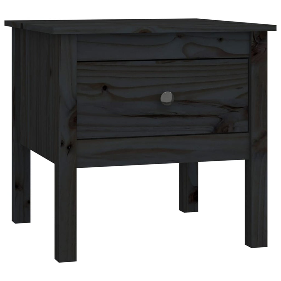 Bijzettafel Massief Grenenhout 1 50 x 50 x 49 cm Zwart