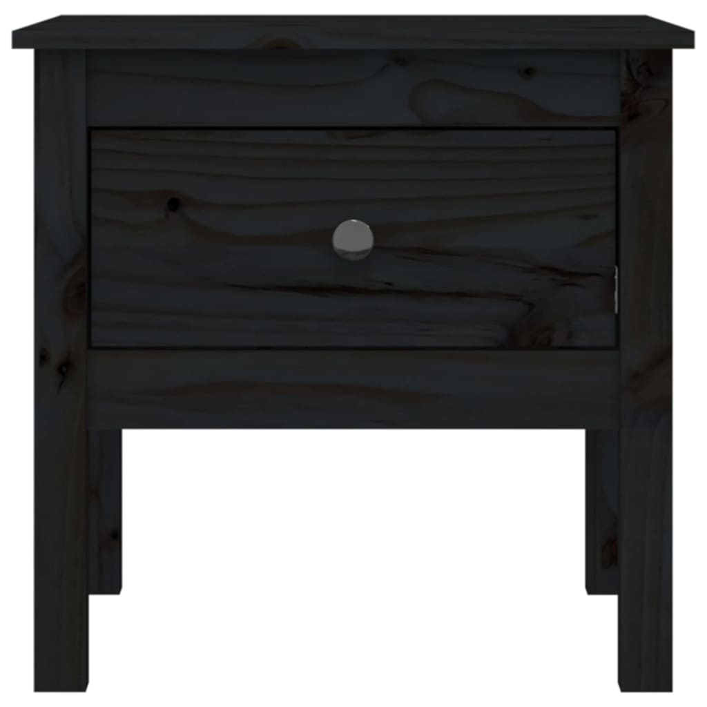 Bijzettafel Massief Grenenhout 1 50 x 50 x 49 cm Zwart