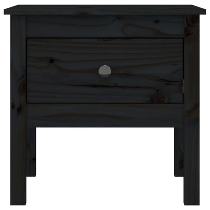 Bijzettafel Massief Grenenhout 1 50 x 50 x 49 cm Zwart