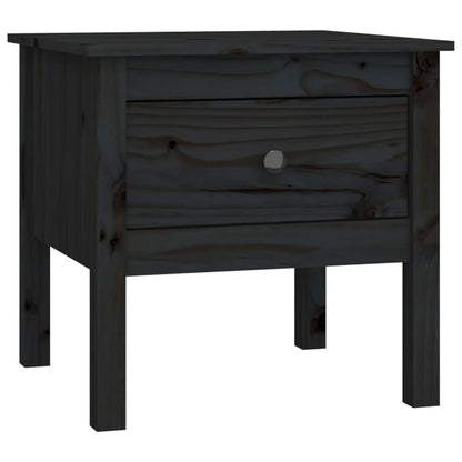 Bijzettafels Massief Grenenhout 2 50 x 50 x 49 cm Zwart