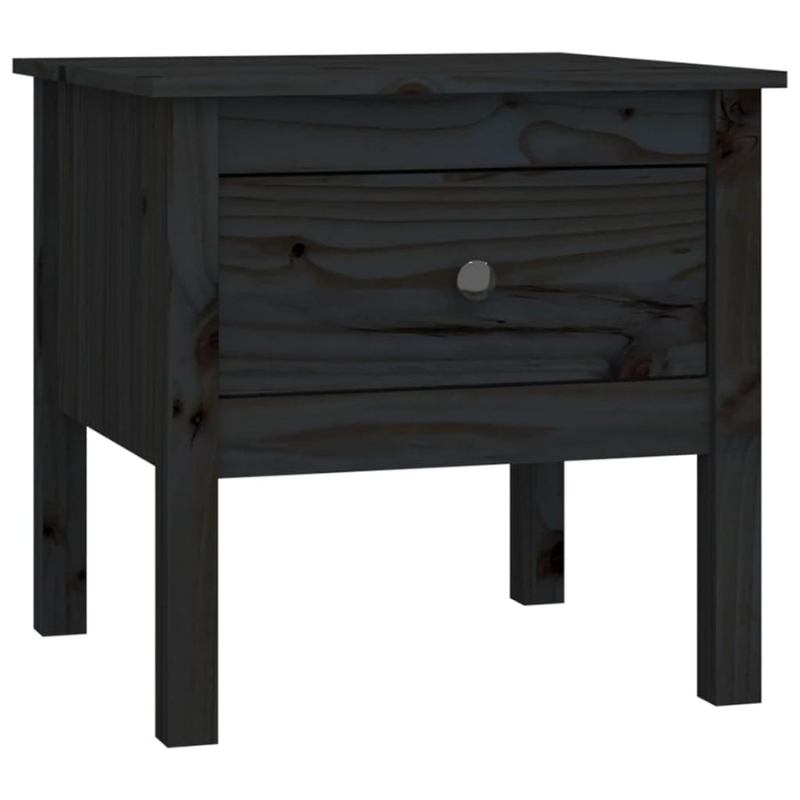 Bijzettafels Massief Grenenhout 2 50 x 50 x 49 cm Zwart