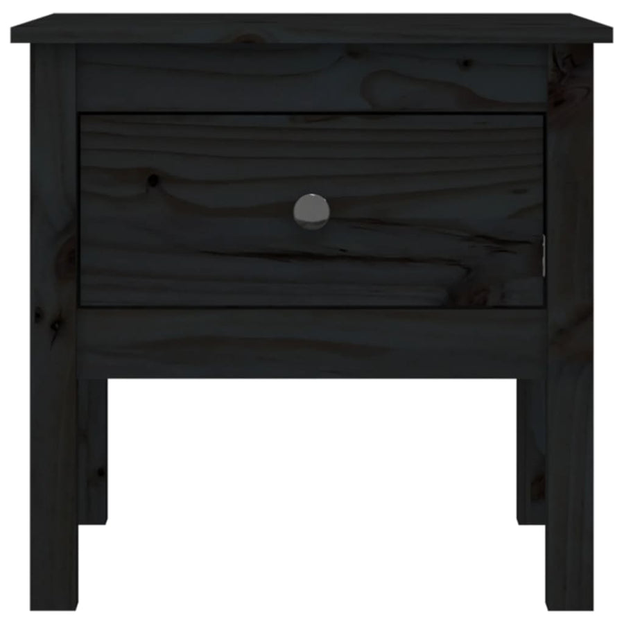 Bijzettafels Massief Grenenhout 2 50 x 50 x 49 cm Zwart