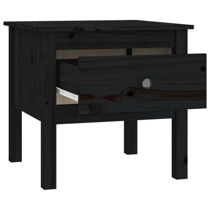 Bijzettafels Massief Grenenhout 2 50 x 50 x 49 cm Zwart