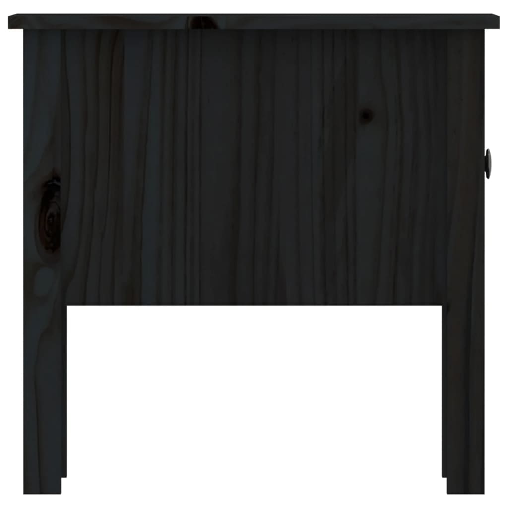 Bijzettafels Massief Grenenhout 2 50 x 50 x 49 cm Zwart