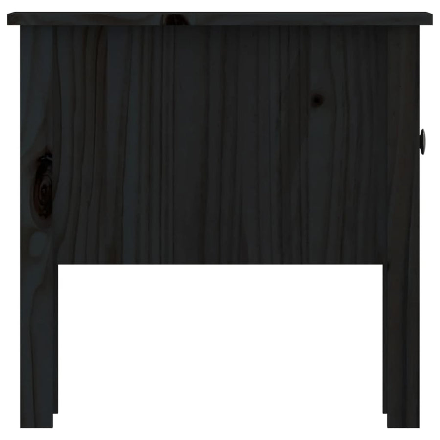 Bijzettafels Massief Grenenhout 2 50 x 50 x 49 cm Zwart