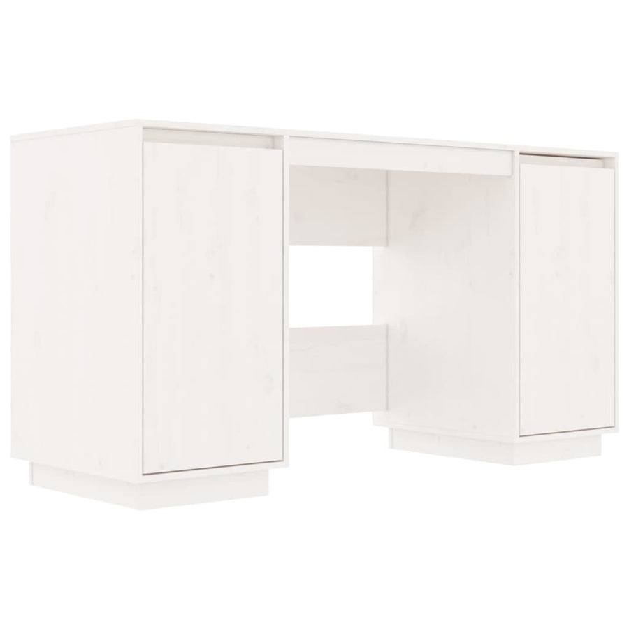 Bureau 140X50X75 Cm Massief Grenenhout Wit