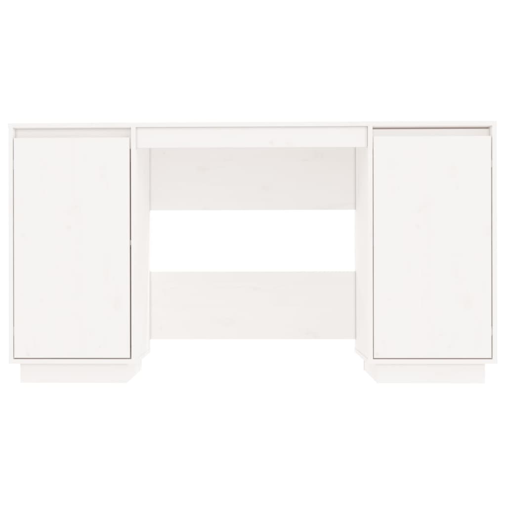 Bureau 140X50X75 Cm Massief Grenenhout Wit
