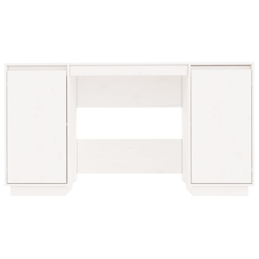 Bureau 140X50X75 Cm Massief Grenenhout Wit