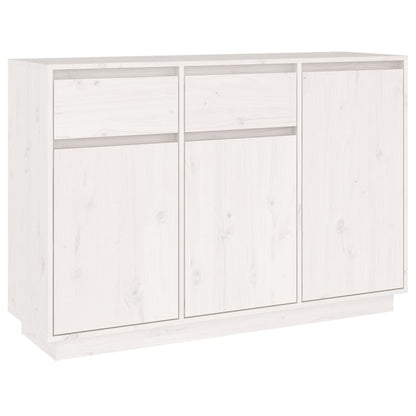 Dressoir 110X34X75 Cm Massief Grenenhout Wit