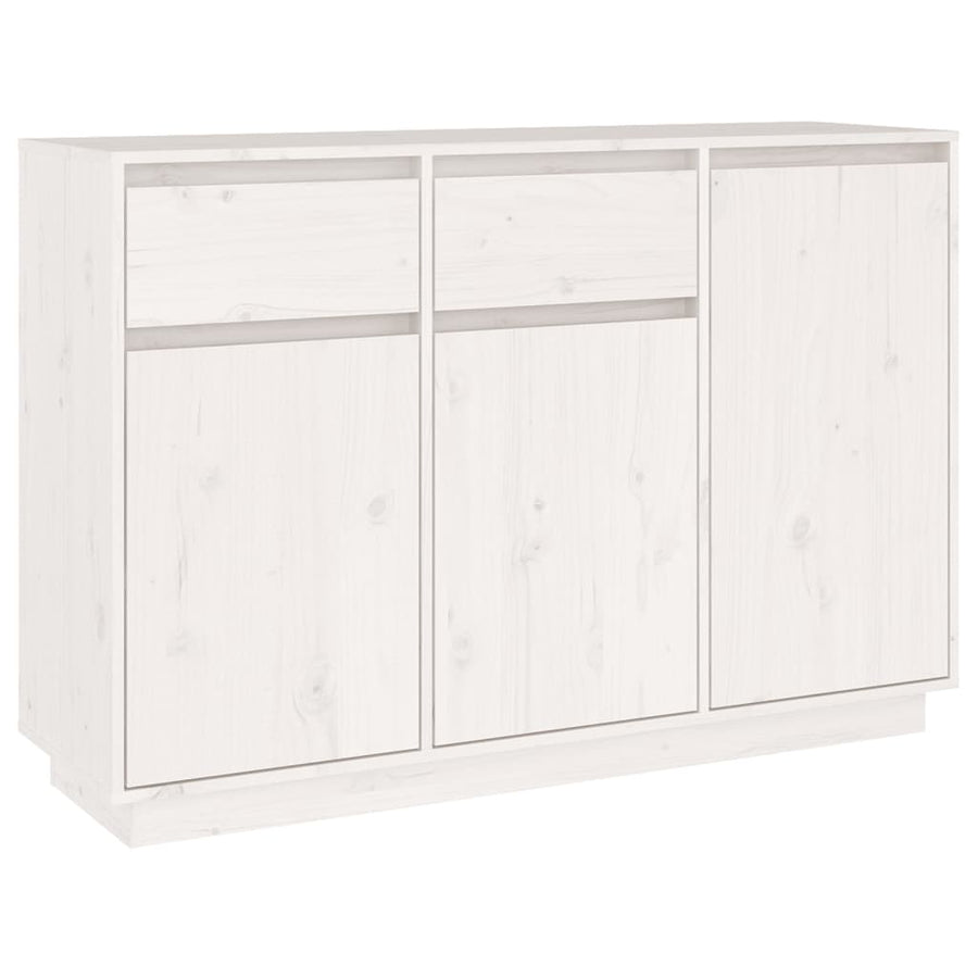 Dressoir 110X34X75 Cm Massief Grenenhout Wit