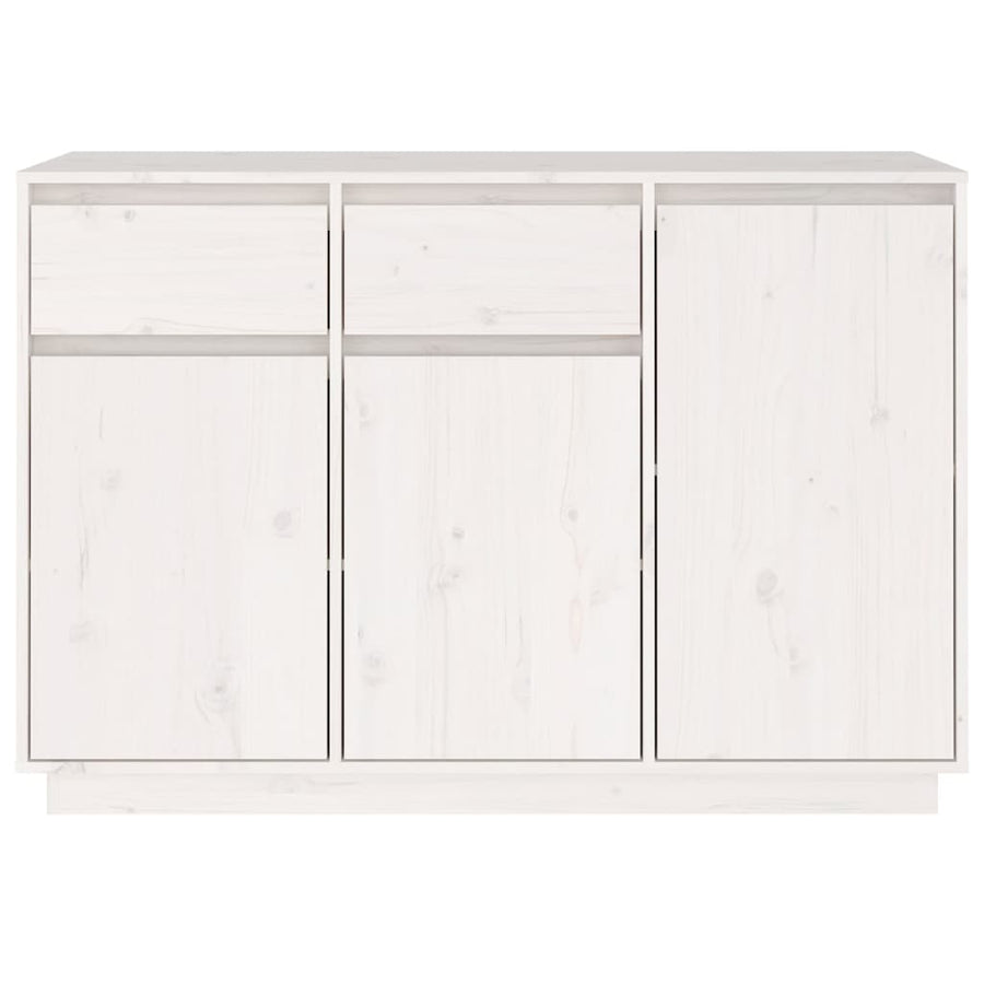 Dressoir 110X34X75 Cm Massief Grenenhout Wit