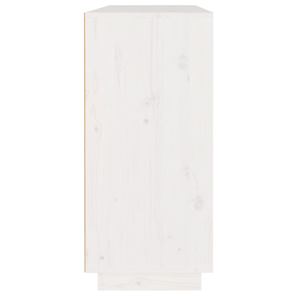 Dressoir 110X34X75 Cm Massief Grenenhout Wit