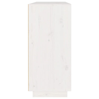 Dressoir 110X34X75 Cm Massief Grenenhout Wit