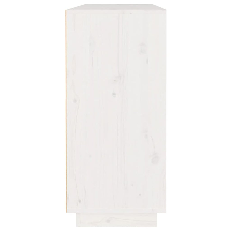 Dressoir 110X34X75 Cm Massief Grenenhout Wit