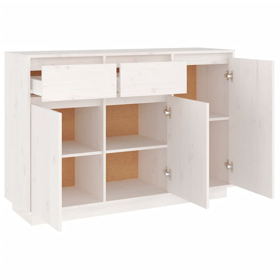 Dressoir 110X34X75 Cm Massief Grenenhout Wit