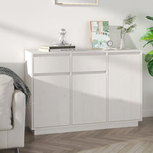 Dressoir 110X34X75 Cm Massief Grenenhout Wit