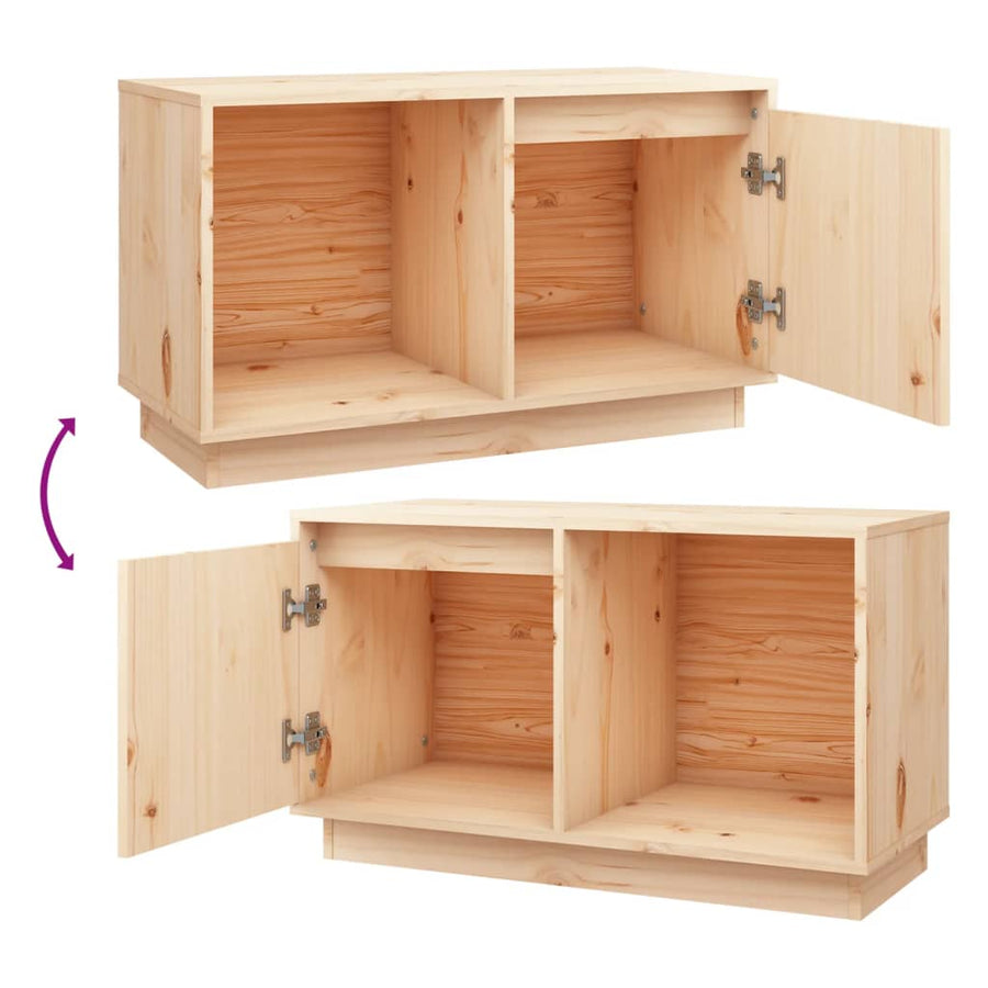 Tv-Meubel 74X35X44 Cm Massief Grenenhout Naturel