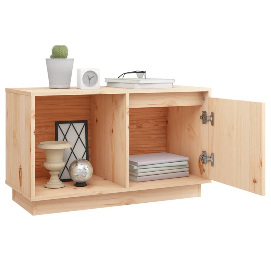 Tv-Meubel 74X35X44 Cm Massief Grenenhout Naturel