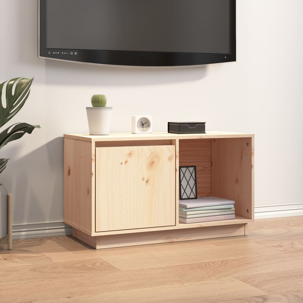 Tv-Meubel 74X35X44 Cm Massief Grenenhout Naturel