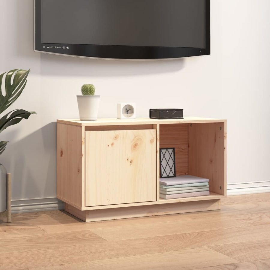 Tv-Meubel 74X35X44 Cm Massief Grenenhout Naturel