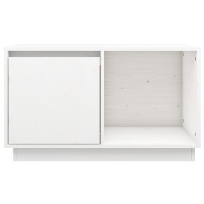 Tv-Meubel 74X35X44 Cm Massief Grenenhout Wit