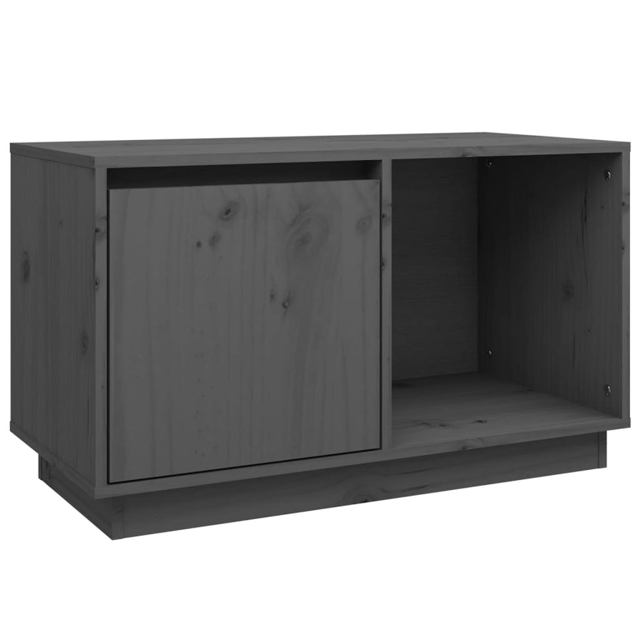 Tv-Meubel 74X35X44 Cm Massief Grenenhout Grijs