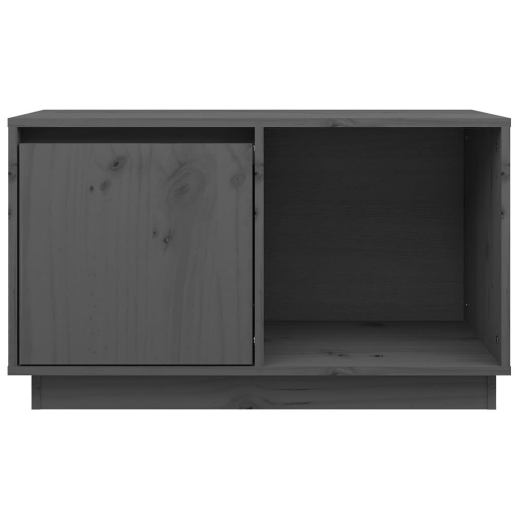Tv-Meubel 74X35X44 Cm Massief Grenenhout Grijs