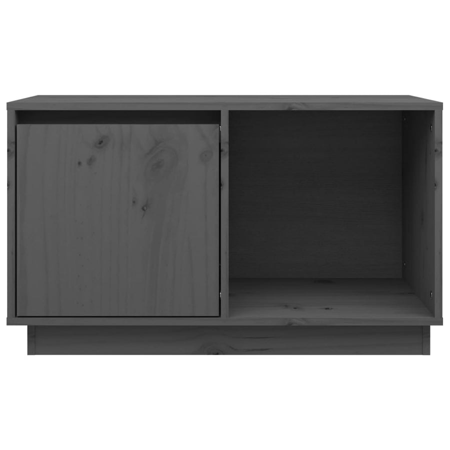 Tv-Meubel 74X35X44 Cm Massief Grenenhout Grijs