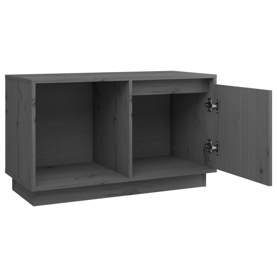 Tv-Meubel 74X35X44 Cm Massief Grenenhout Grijs