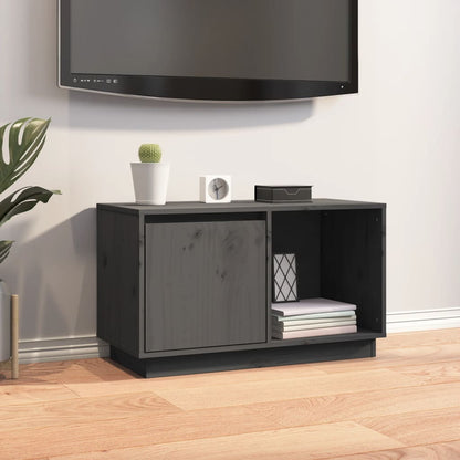 Tv-Meubel 74X35X44 Cm Massief Grenenhout Grijs